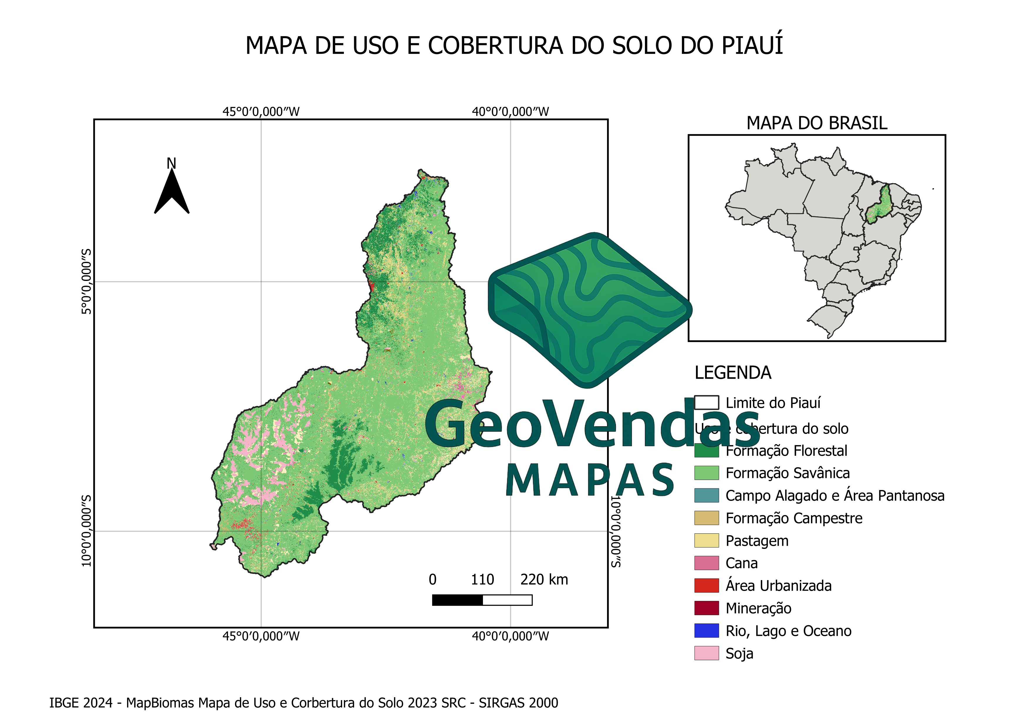 Mapa de Uso e Cobertura do Solo do Piauí